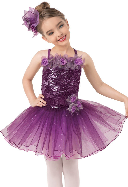 Pre-Owned Costume Weissman  10699 Small Child Purple Tutu Ballet Sequin