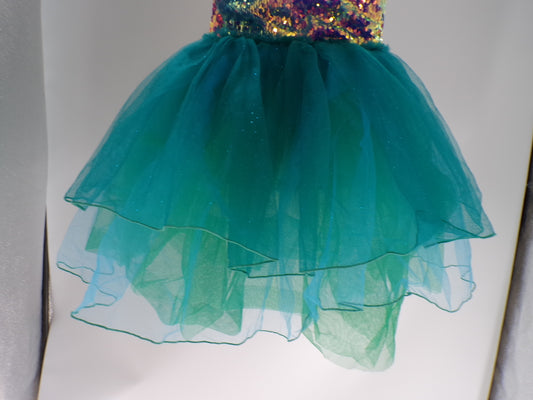 Pre-Owned Costume Curtain Call  E2194 Large Child Teal  Jazz