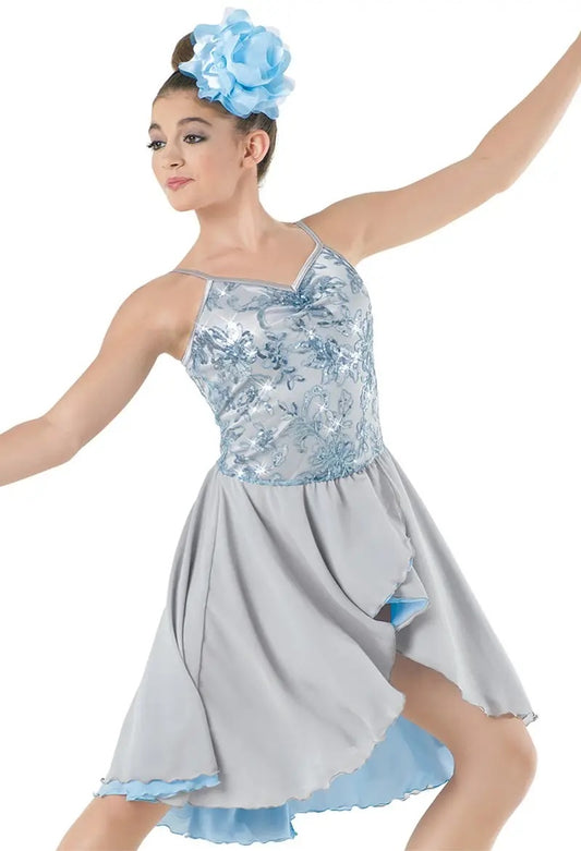 Pre-Owned Costume Weissman  9230 Small Adult Blue Dress Lyrical Sequin
