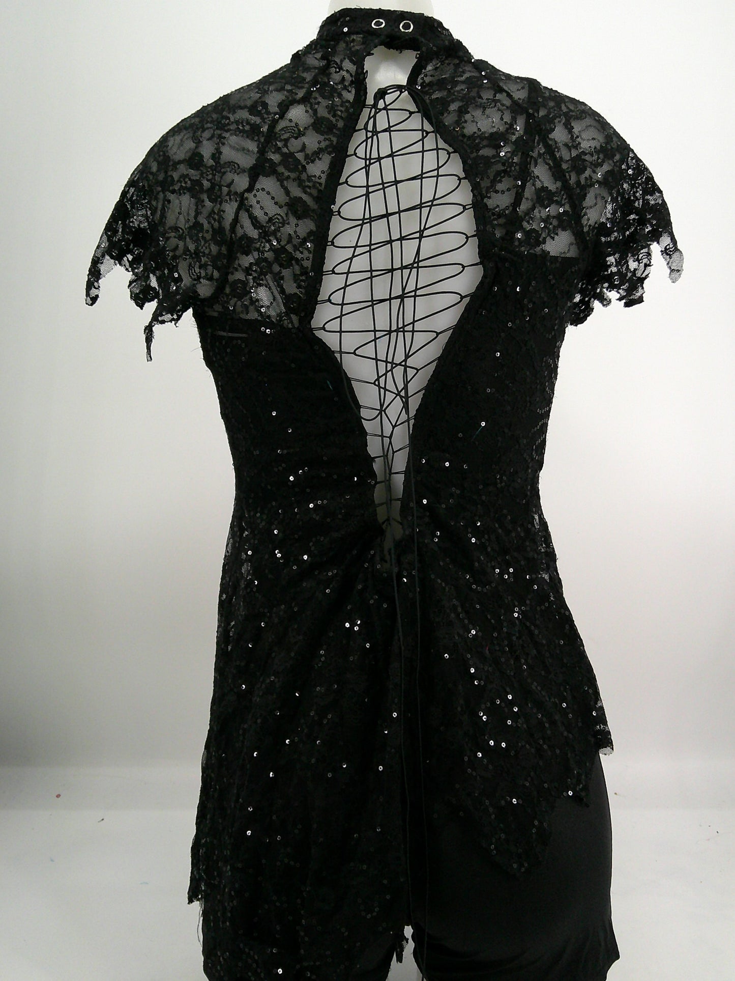 Pre-Owned Costume Kelle   Large Adult Black Lace Jazz Tap Sequins