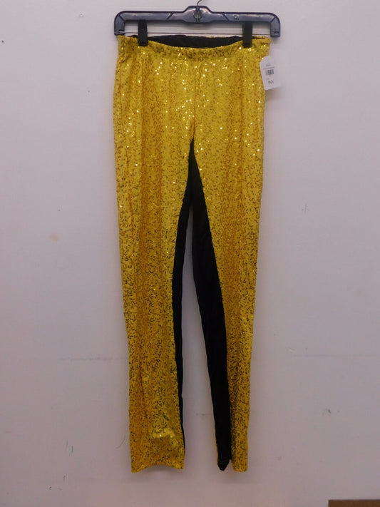 Pre-Owned Leggings Unbranded   Medium Adult Gold  Jazz Tap