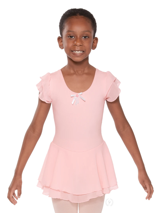 Pre-Owned Leotard Dress Eurotard Inter Child 6x-7 pink Flutter Sleeve Ballet