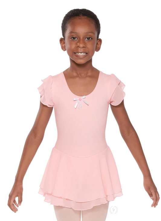 Pre-Owned Leotard Dress Eurotard Inter Child 6x-7 pink Flutter Sleeve Ballet