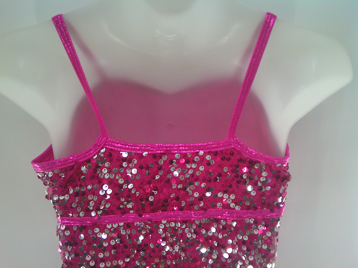 Pre-Owned Costume Curtain Call E1005 XL Child Pink Biketard Jazz Tap Sequins