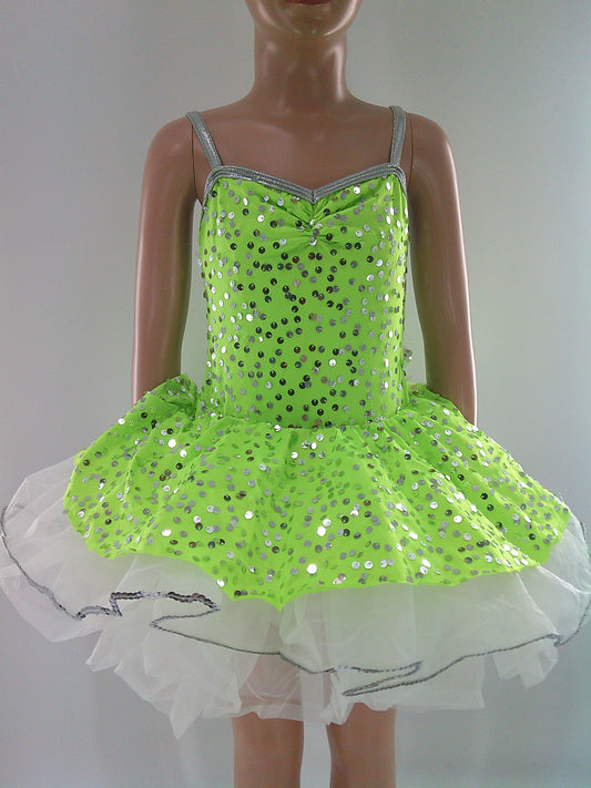 Pre-Owned Costume Costume Gallery  17319 Int Child  Green Dress  Jazz Sequin