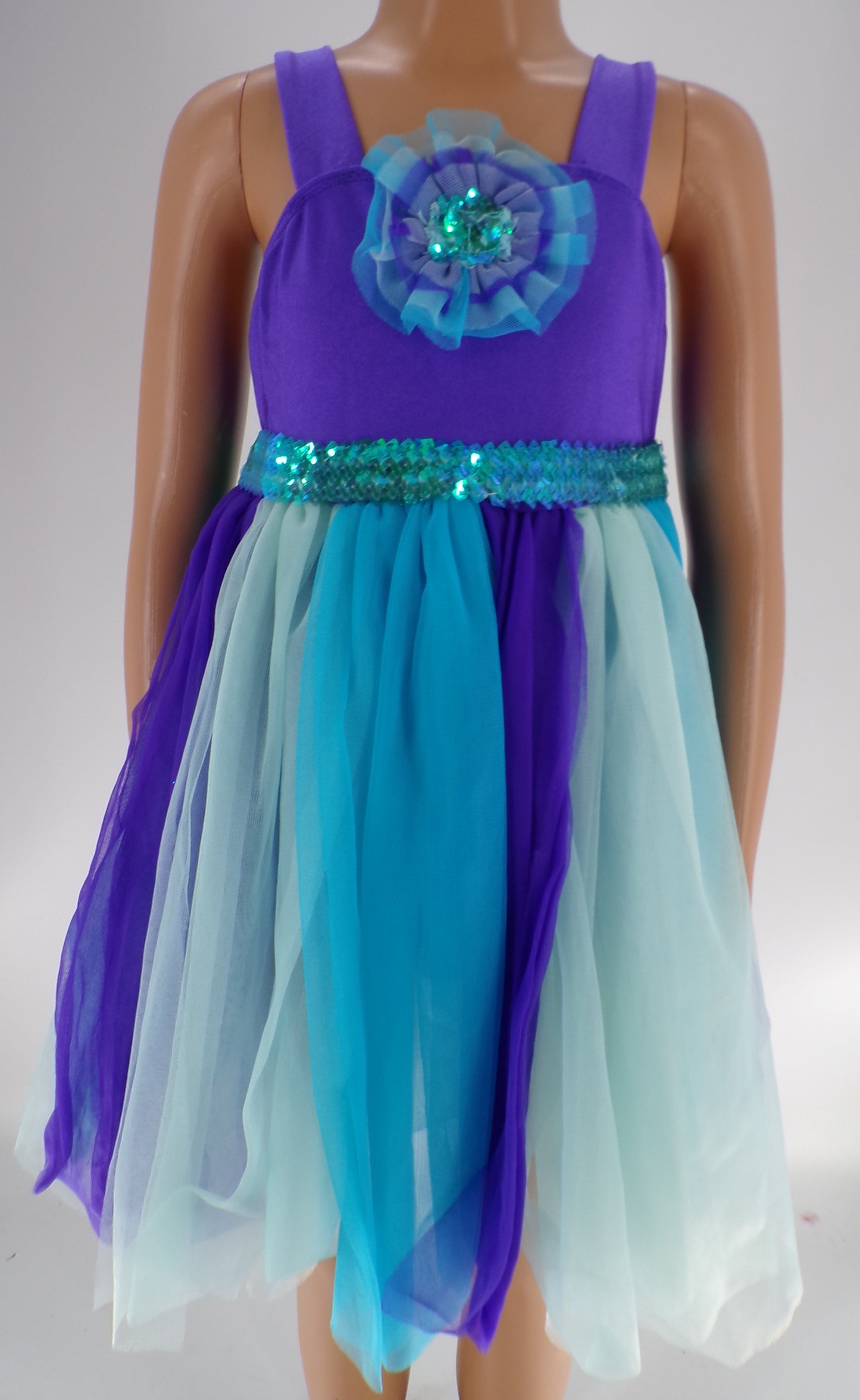Pre-Owned Costume Revolution 582 XS Child Purple Dress Lyrical Sequin