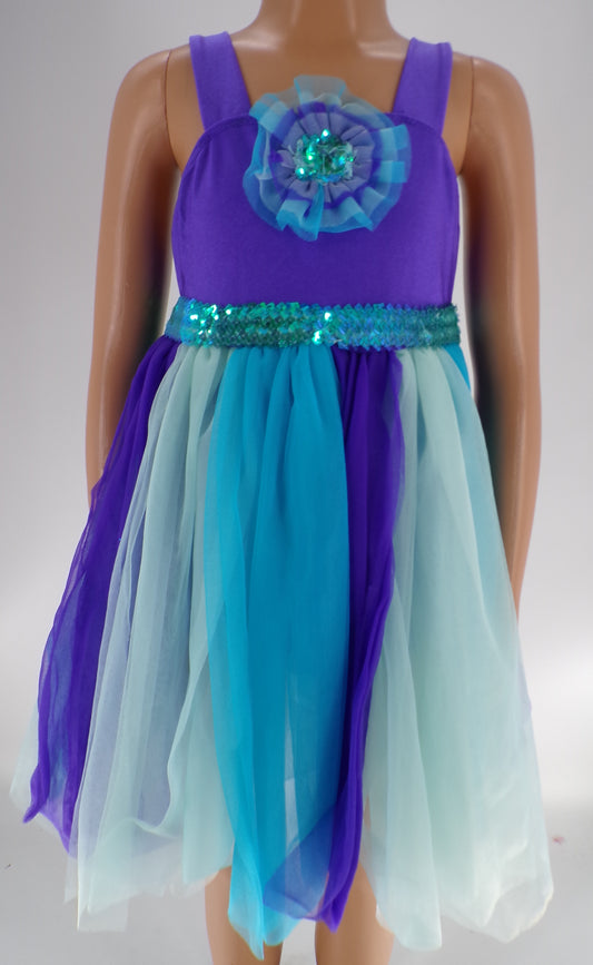 Pre-Owned Costume Revolution  582 XS Child Purple  Dress Lyrical Sequin