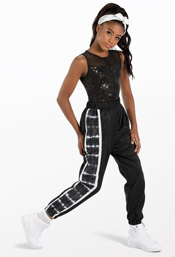 Pre-Owned Costume Weissman  14121 Medium Adult Black Striped Pants Hip Hop Jazz Sequin