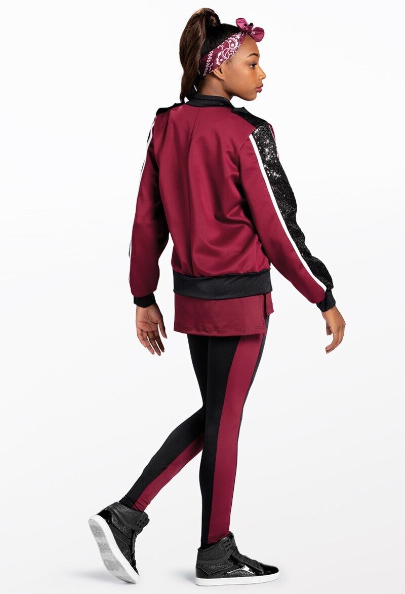 Pre-Owned Costume Weissman  13125 Small Adult Burgundy 3 Pc Set Jazz Hip Hop