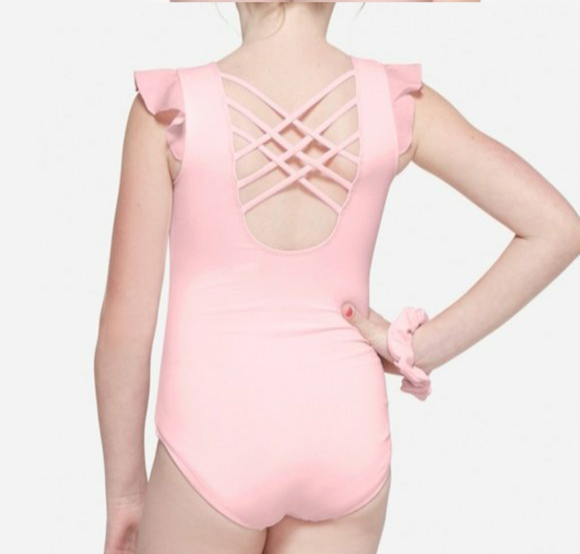 Pre-Owned Leotard Justice Large Child 14 Child Black Acro Ballet Jazz