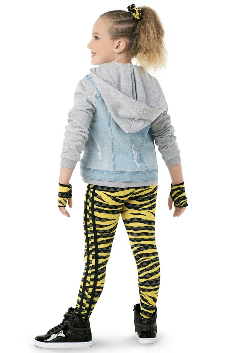 Pre-Owned Costume Weissman  10743 Intermediate Child Yellow Zebra Jazz Hip Hop Sequins