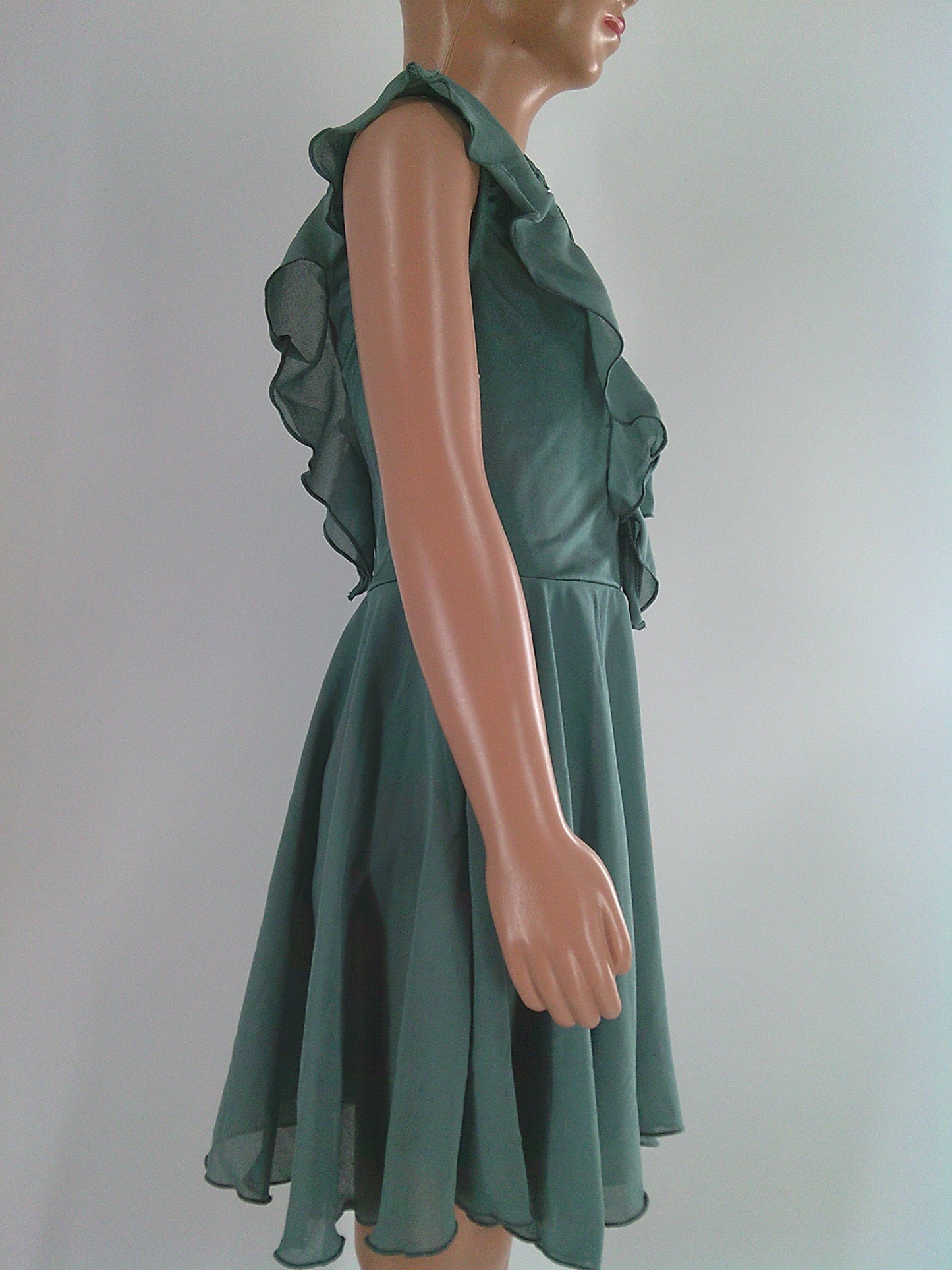 Pre-Owned Costume Weissman  10849 6X-7 Child Green Dress Contemporary Rhinestones