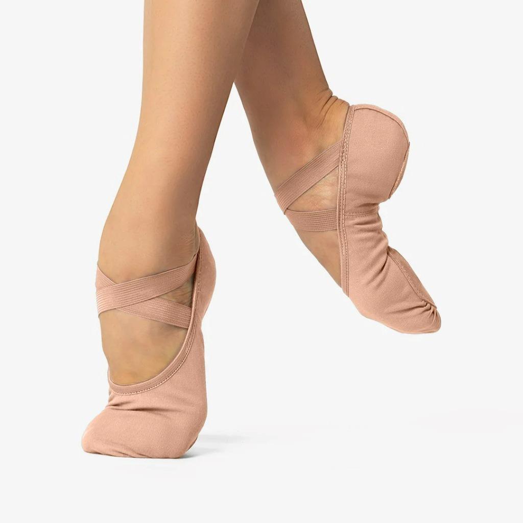 NEW Adult Ballet Shoes Danz N Motion 497 Stretch Canvas Split Sole Crossed Straps Multiple Colors