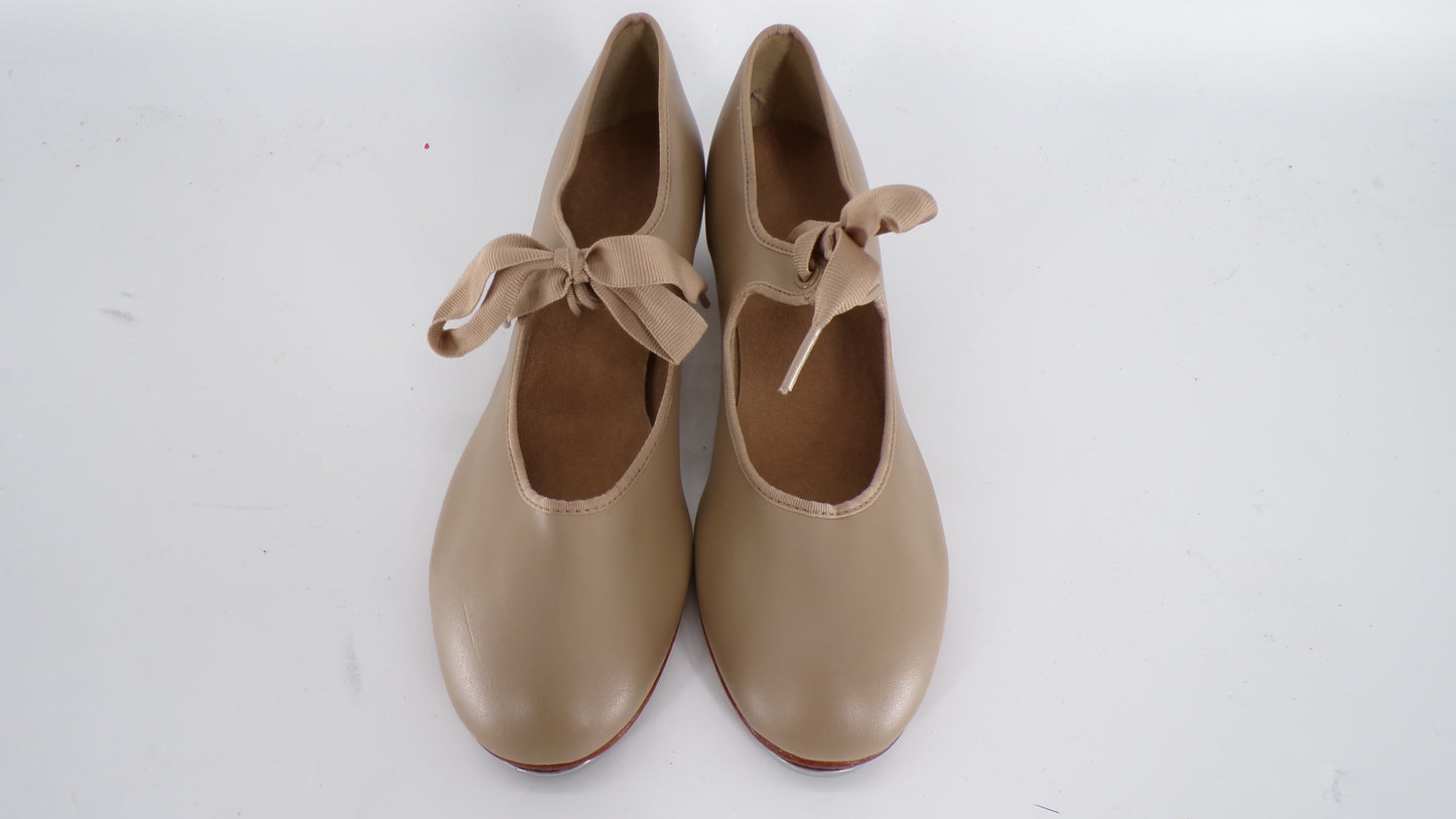 Pre-Owned Tap Shoes Barbette Adult 7.5M Tyette Leather Ribbon Student