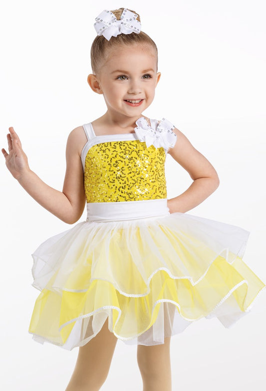 Pre-Owned Costume Weissman  14356 Int. Child Yellow Tutu Tap Sequin