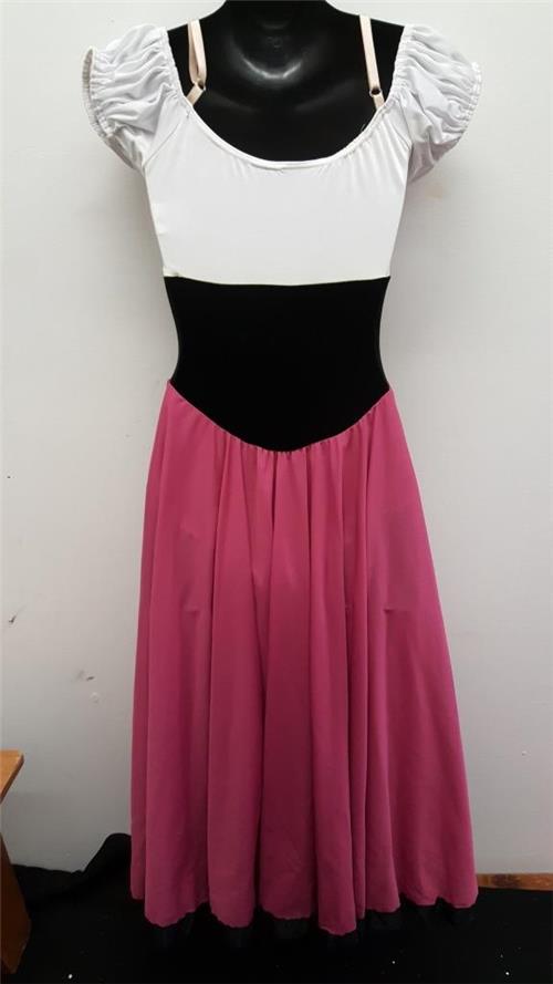Pre-Owned Costume Medium Child Pink Curtain Call C289 Ballet Pointe Lyrical Dress Floral Velvet
