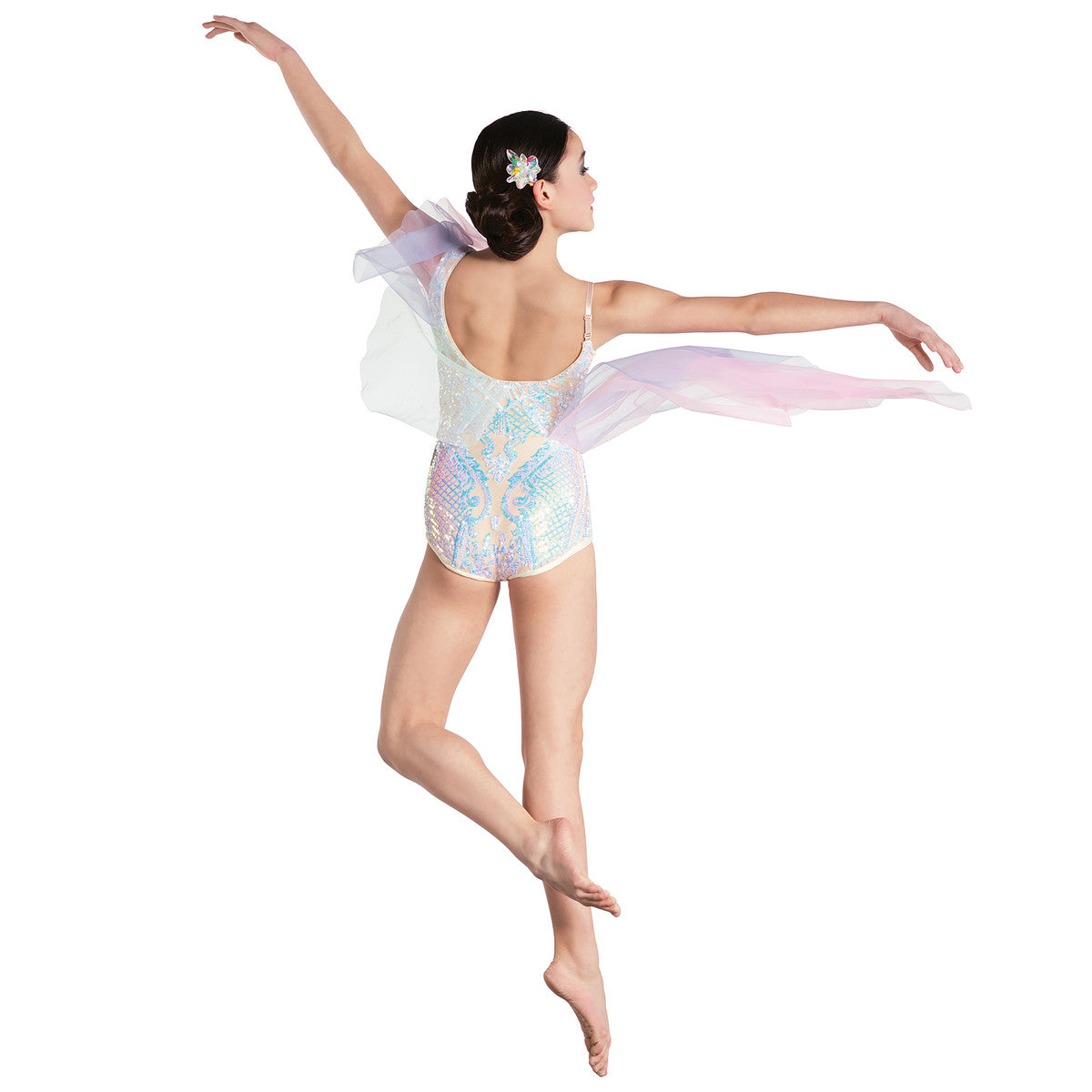 Pre-Owned Costume 10th House TH22053 Medium Adult White Side skirt Lyrical Sequin