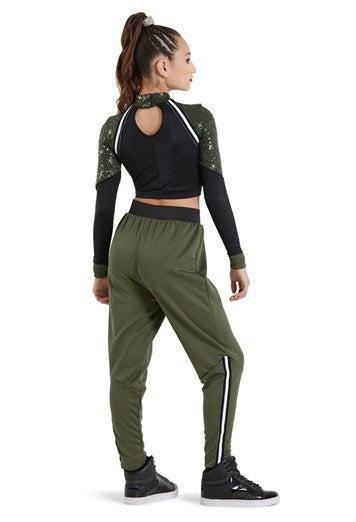 Pre-Owned Costume Weissman  11907 Medium Adult Green  Hip Hop Clogging Sequin