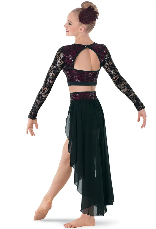 Pre-Owned Costume Skirt Weissman  8750 Medium Adult Pink  Contemporary  Sequin