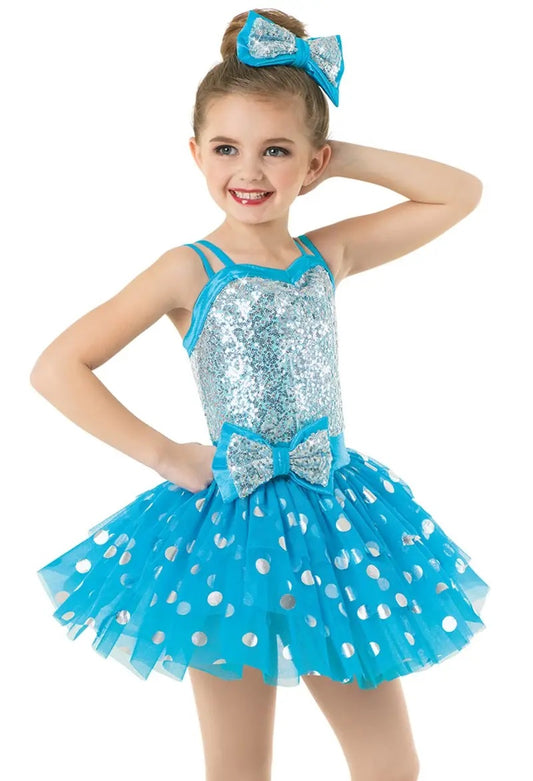 Pre-Owned Costume Weissman  9940 Small Child Blue Tutu Jazz Sequin