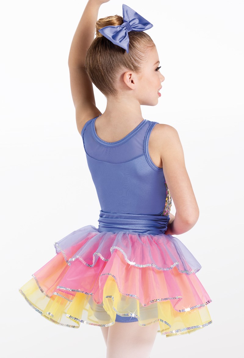 Pre-Owned Costume Tutu Weissman 13423 Medium Child Multi Color Ballet Pageant Sequin Trim