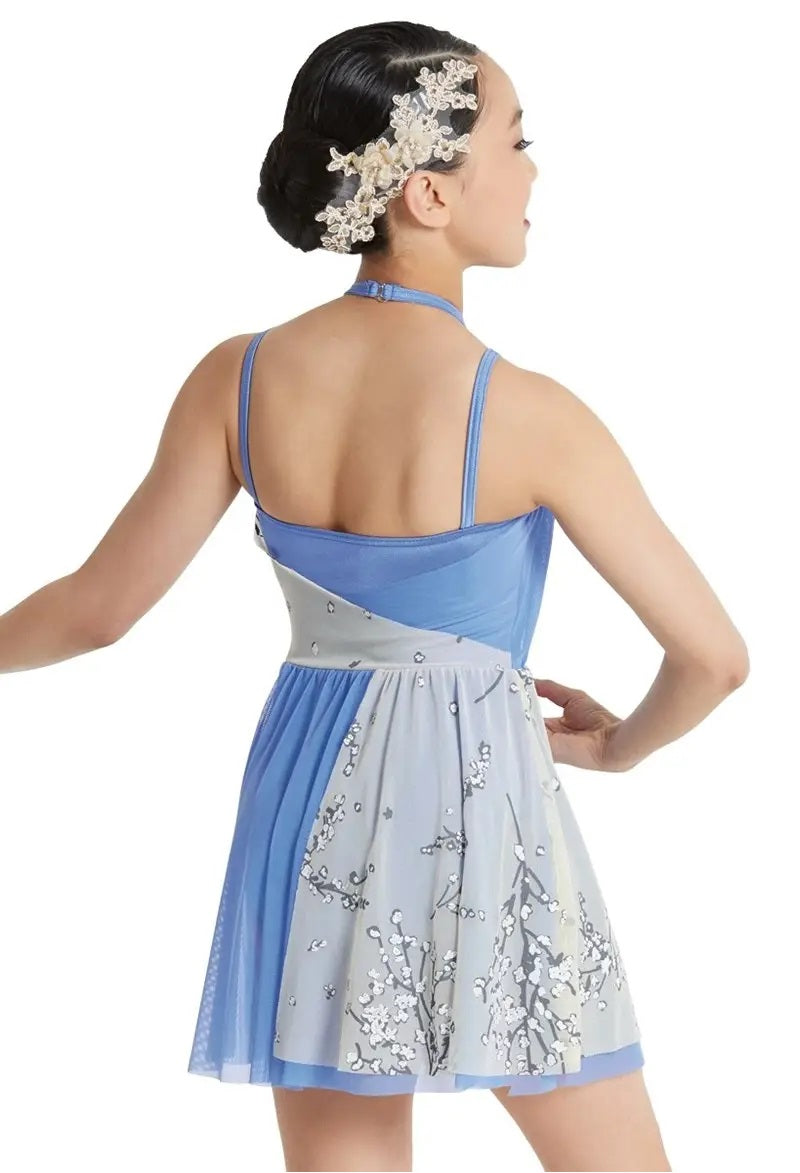 Pre-Owned Costume Weissman 11923 Medium Child Blue Flowy Lyrical Rhinestones