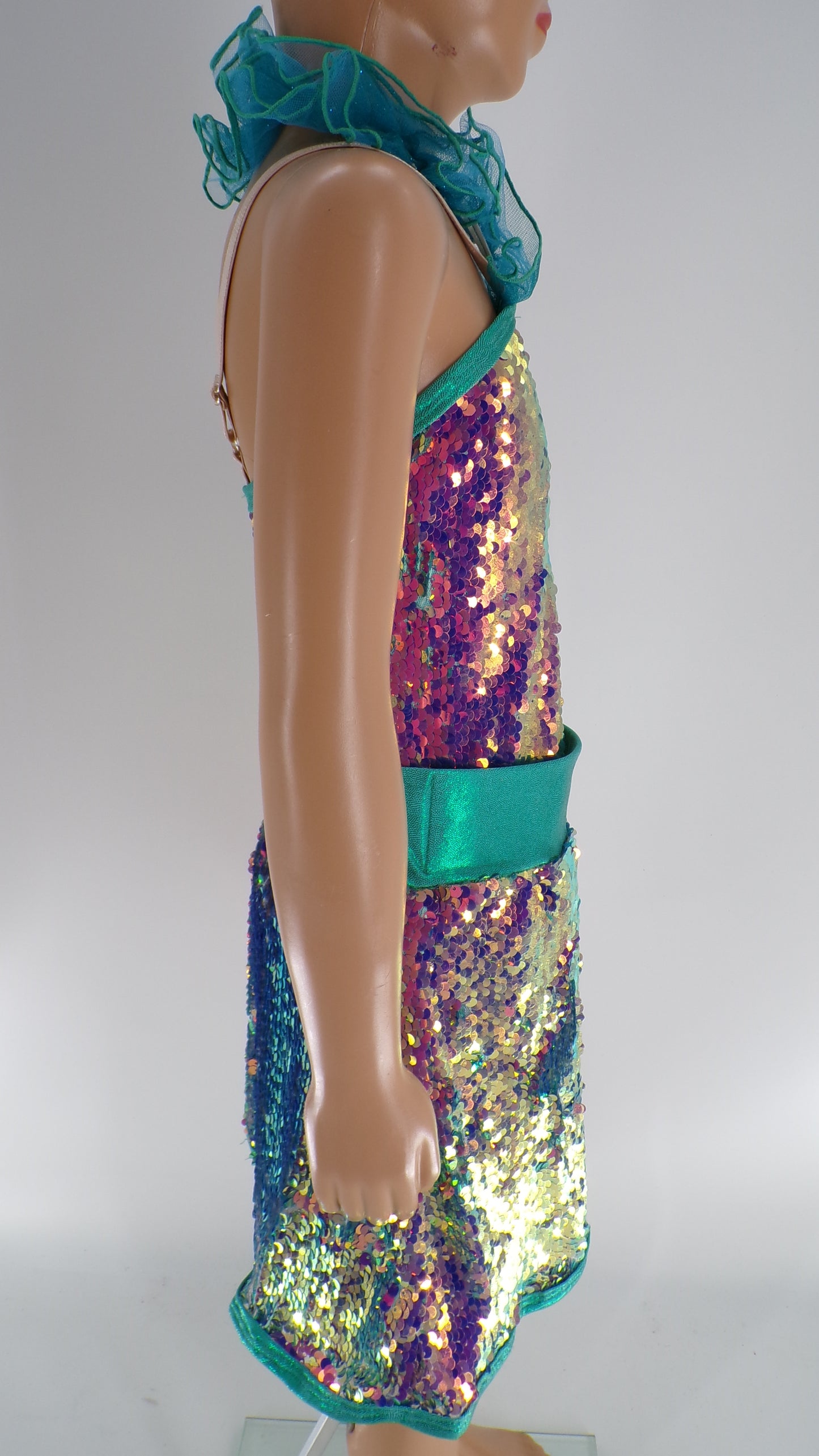 Pre-Owned Costume Curtain Call  E2194 Large Child Teal  Jazz