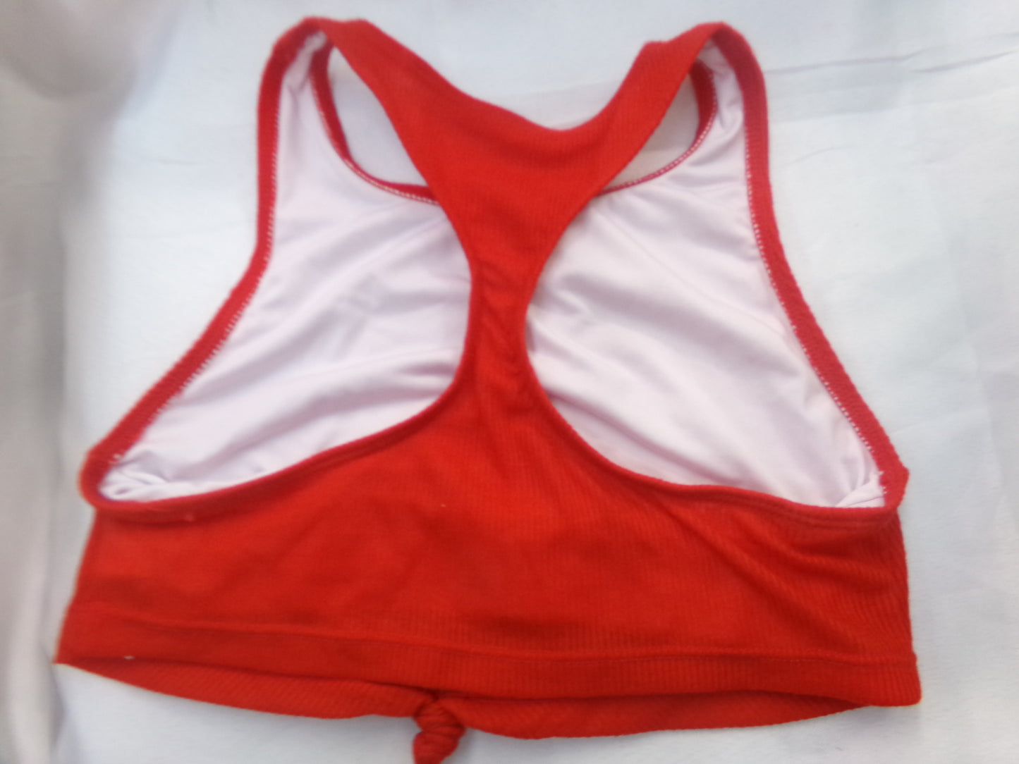 Pre-Owned Crop Top Red Large Child Danz N Motion Racer Ribbed Shelf Liner