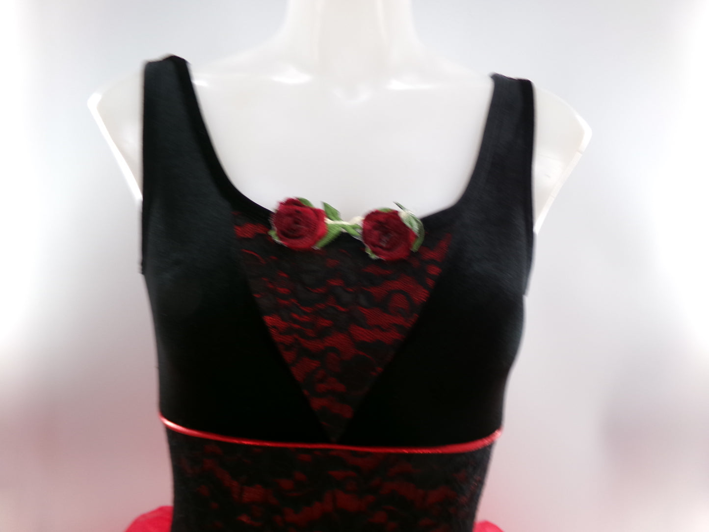 Pre-Owned Costume Medium Adult Red Curtain Call E2302 Ballet Pointe YAGP Lace Tutu Floral