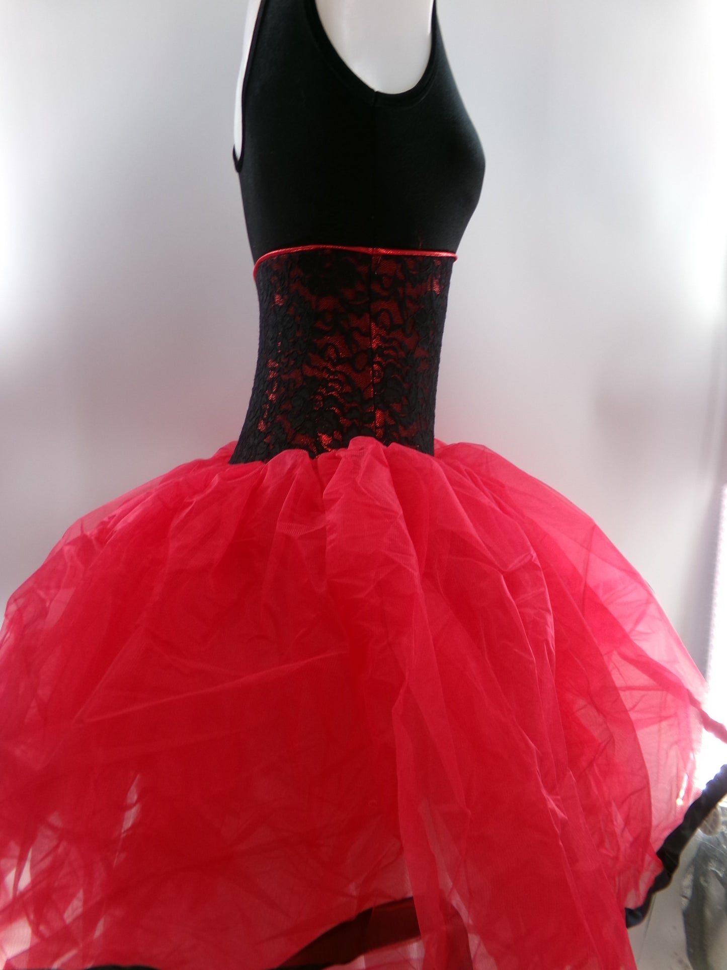Pre-Owned Costume Medium Adult Red Curtain Call E2302 Ballet Pointe YAGP Lace Tutu Floral
