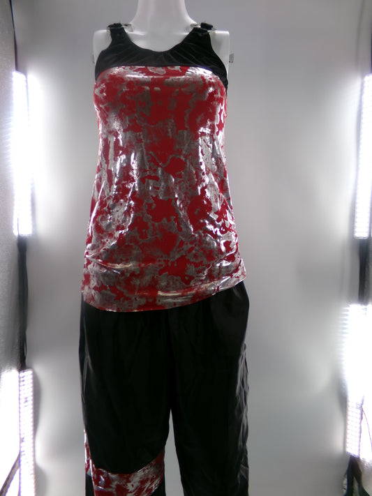 Pre-Owned Costume XL Child Red Dansco Jazz Tap Clogging Hip Hop Metallic Graffiti