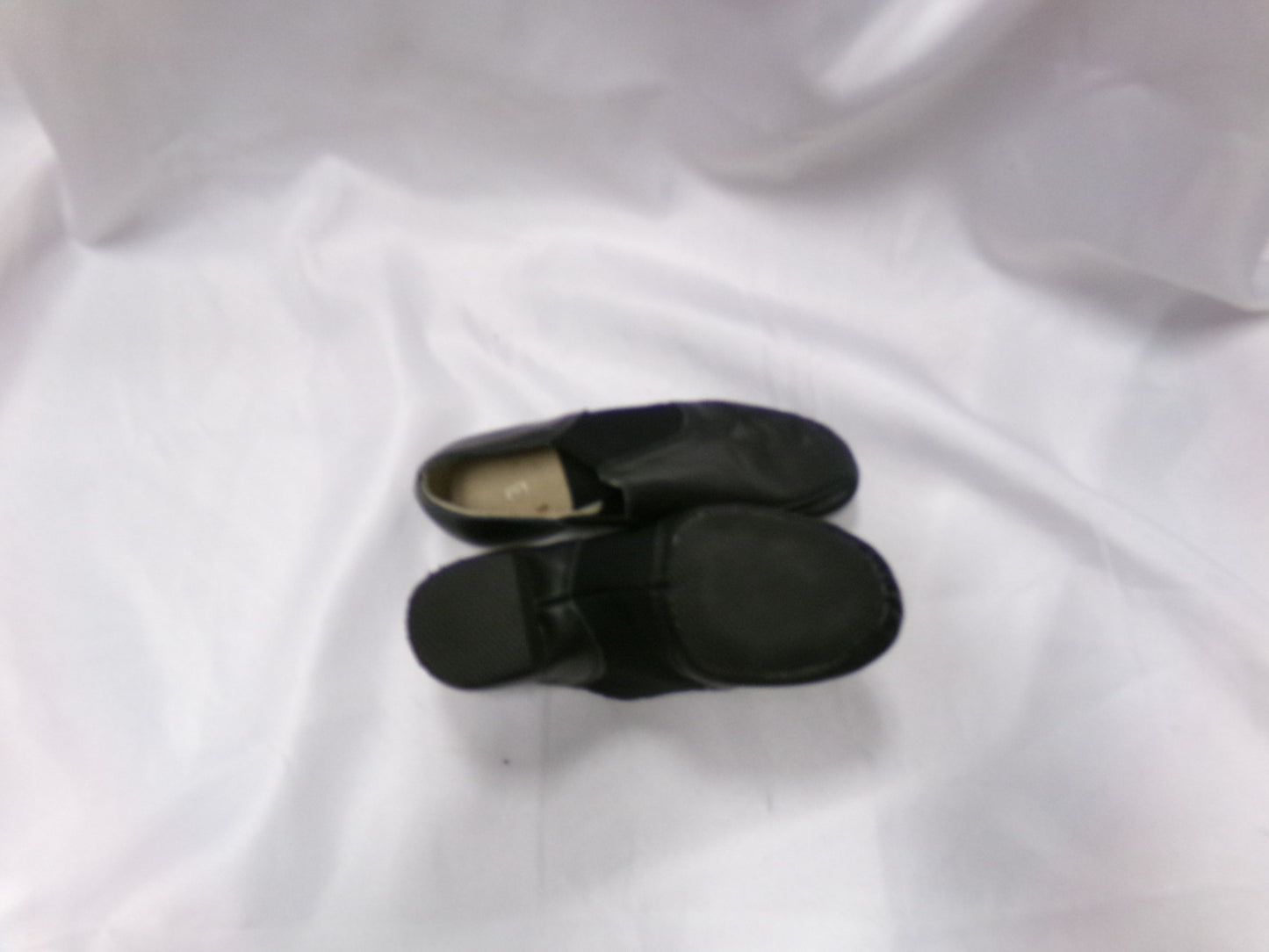 Pre-Owned Jazz Shoes Black Dance Class Girls 4M Slip On Leather Split Sole