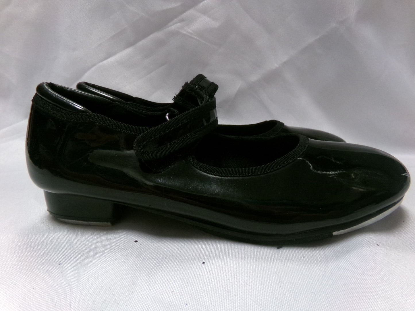 Pre-Owned Tap Shoes Freestyle Black Youth 3.5M Mary Jane Leather Loop Strap Student