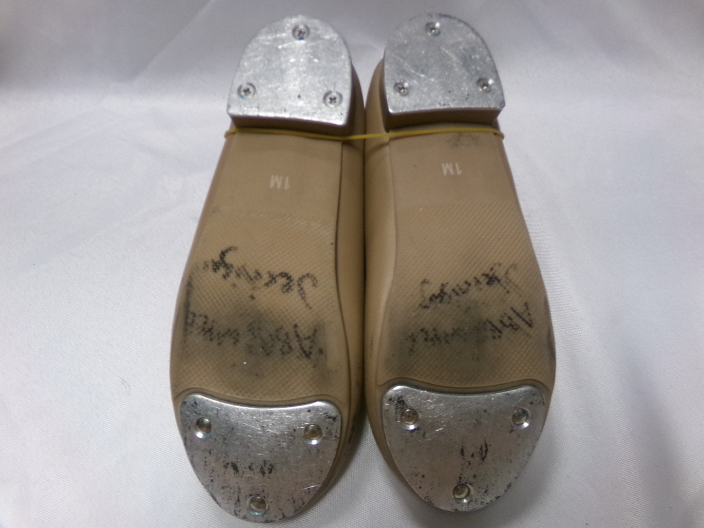Pre-Owned Tap Shoes Tan Danshuz Kids 1M Mary Jane Velcro
