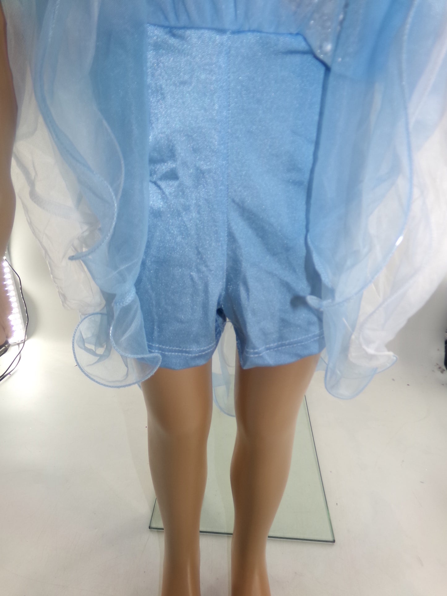 Pre-Owned Costume Medium Child Blue Costume Gallery 17229 Lyrical Ballet Contemporary 2 pc Sequin Flowy
