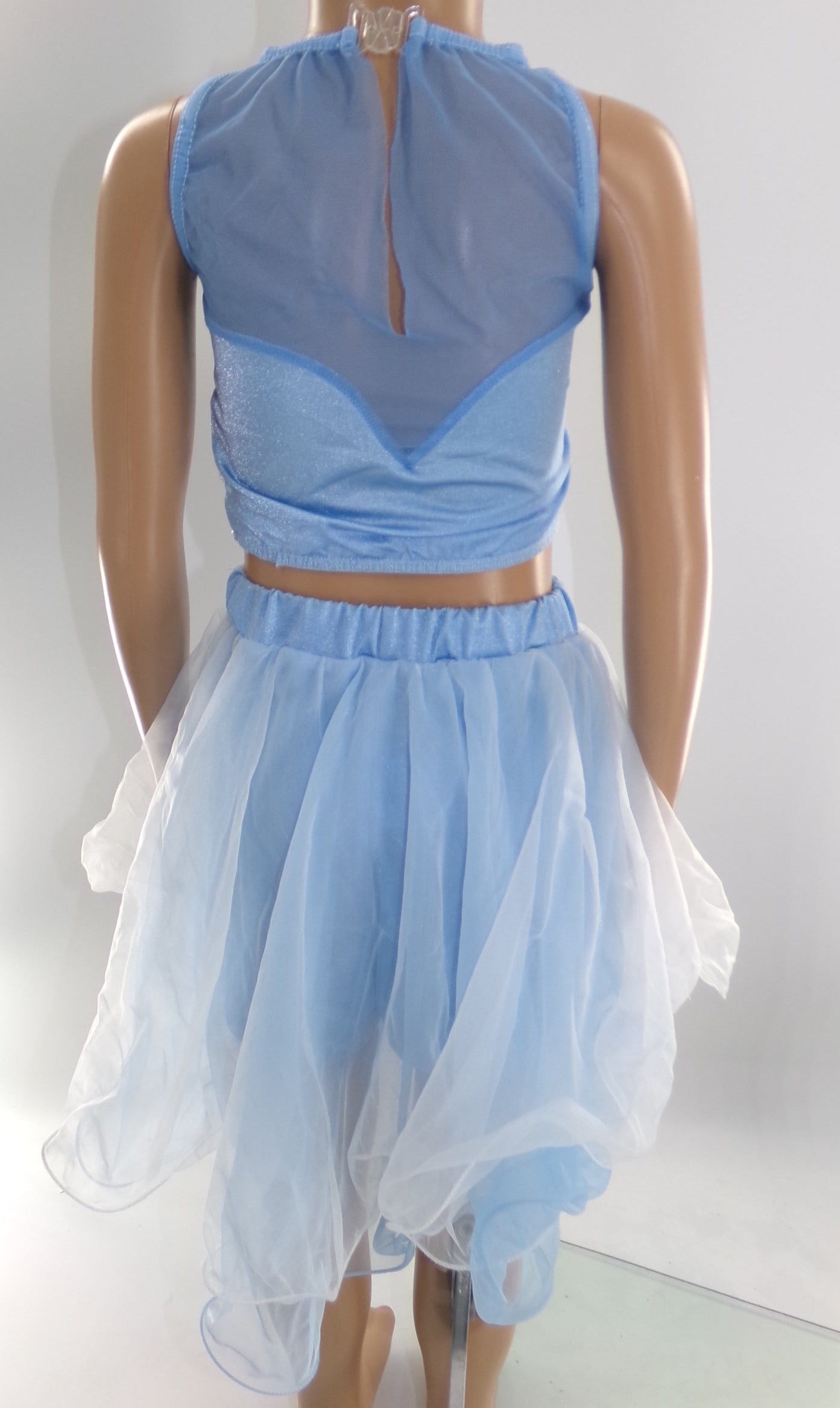 Pre-Owned Costume Medium Child Blue Costume Gallery 17229 Lyrical Ballet Contemporary 2 pc Sequin Flowy