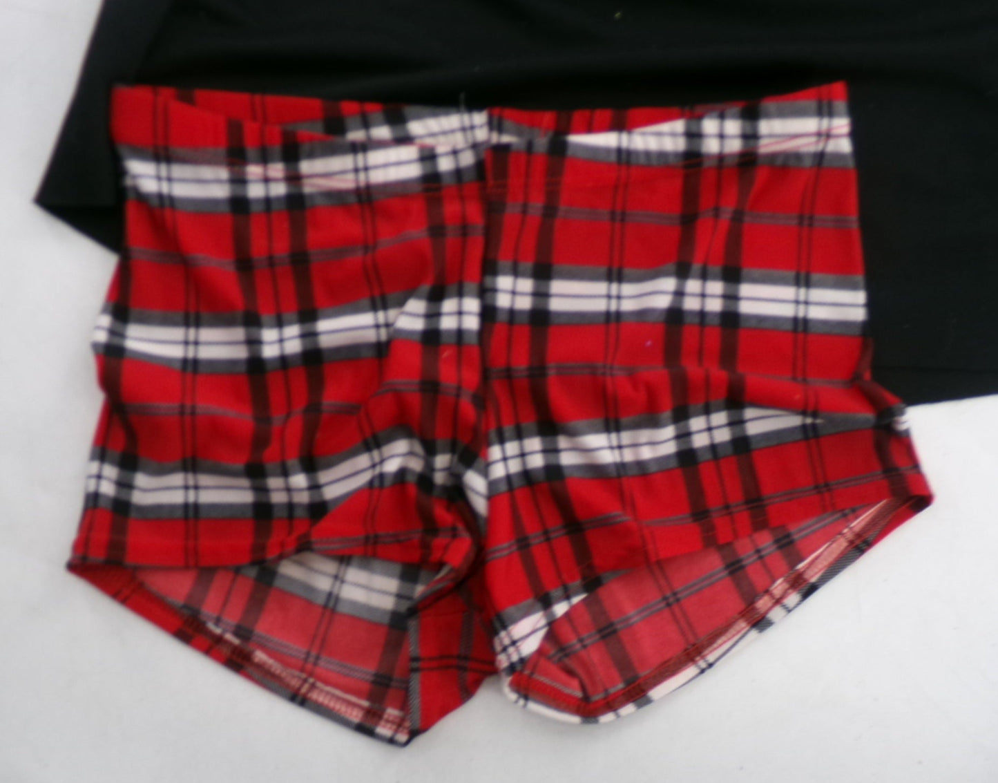 Pre-Owned Costume Large Child Red Curtain Call E3605 Jazz Tap Clogging Western 2 pc Shorts, Plaid