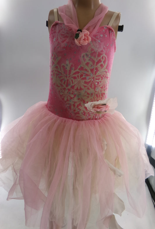 Pre-Owned Costume XS Child Pink Curtain Call 04318N Ballet Dress Up Tutu Sparkle Floral