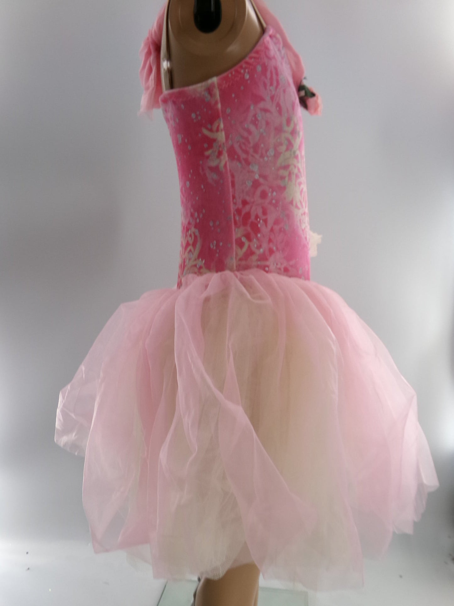 Pre-Owned Costume XS Child Pink Curtain Call 04318N Ballet Dress Up Tutu Sparkle Floral