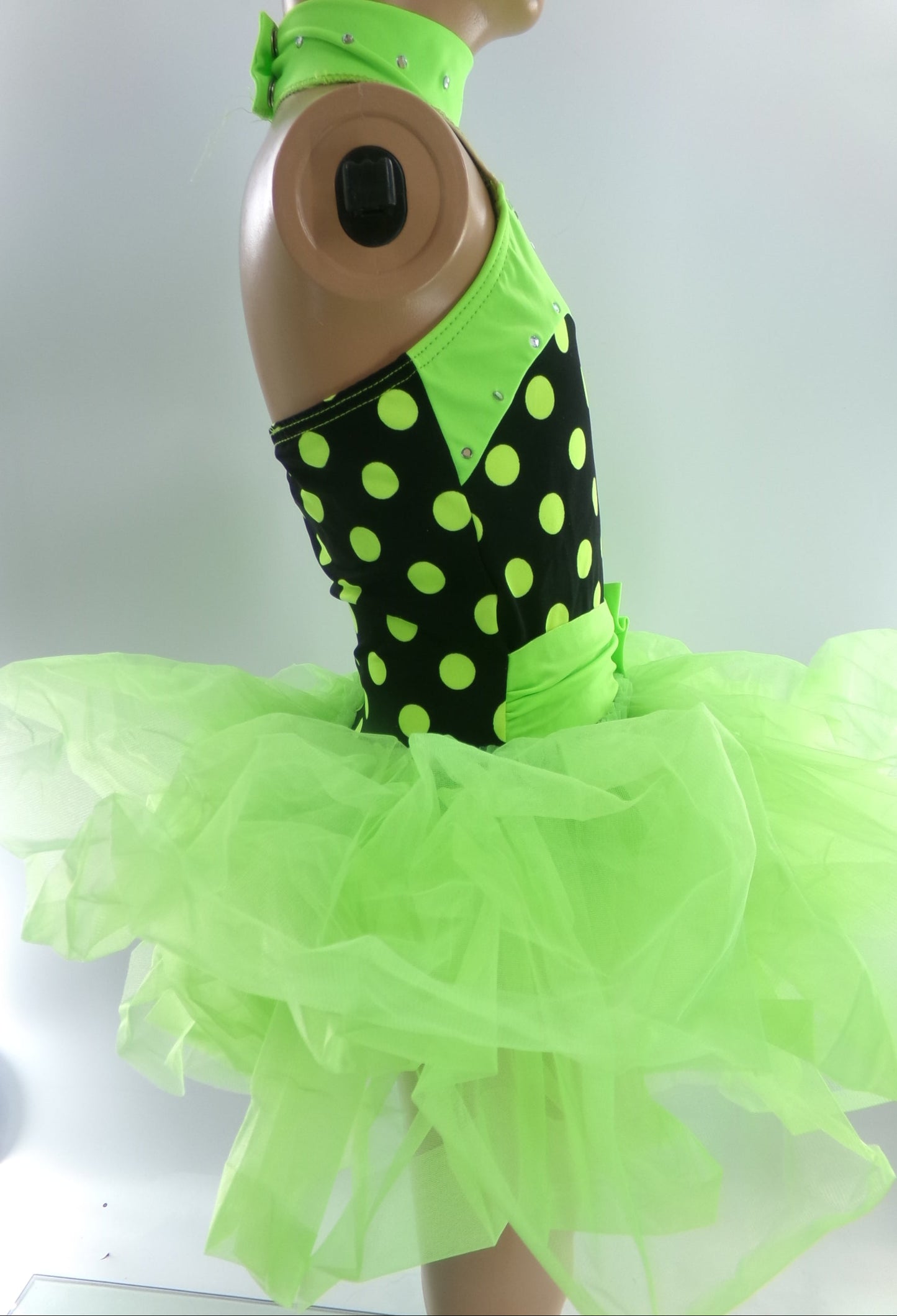 Pre-Owned Costume Small Child Green Weissman 4075 Tap Jazz Clogging Musical Theater Polka Dots Dress