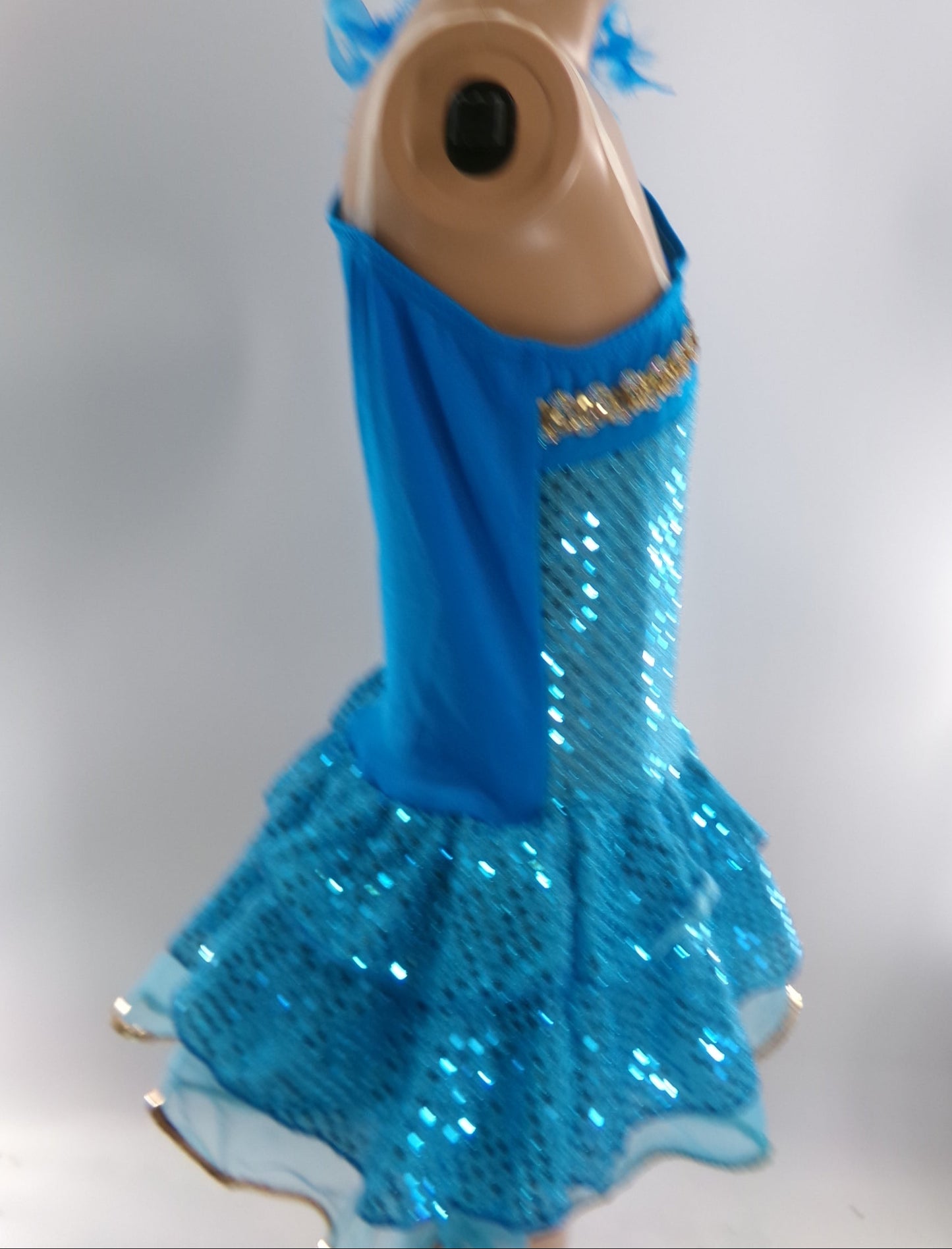 Pre-Owned Costume Dance Galaxy Medium Child Turquoise Vintage Jazz Tap Musical Theater