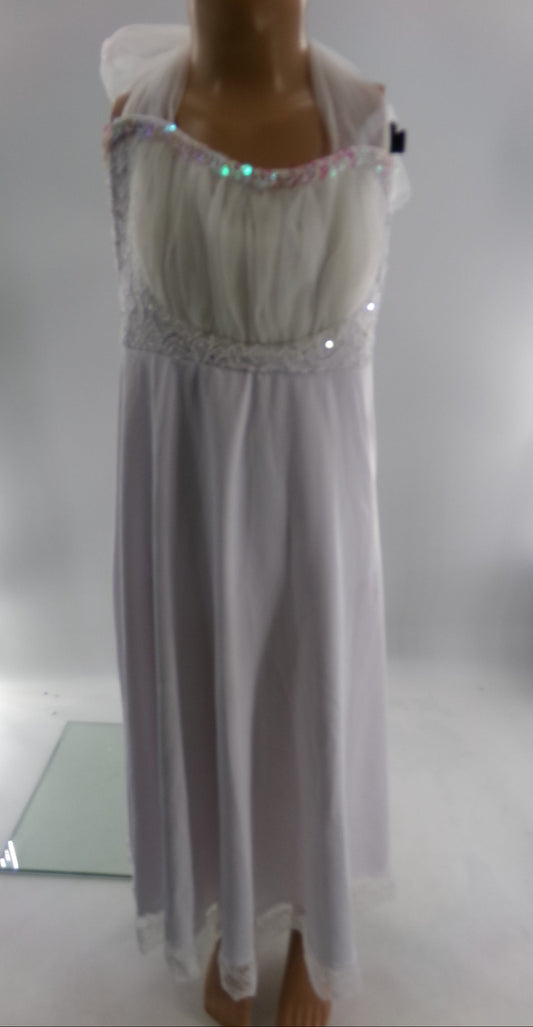 Pre-Owned Costume Large Child White Libert's 1208 Lyrical Contemporary Ballet Lace Tulle Dress