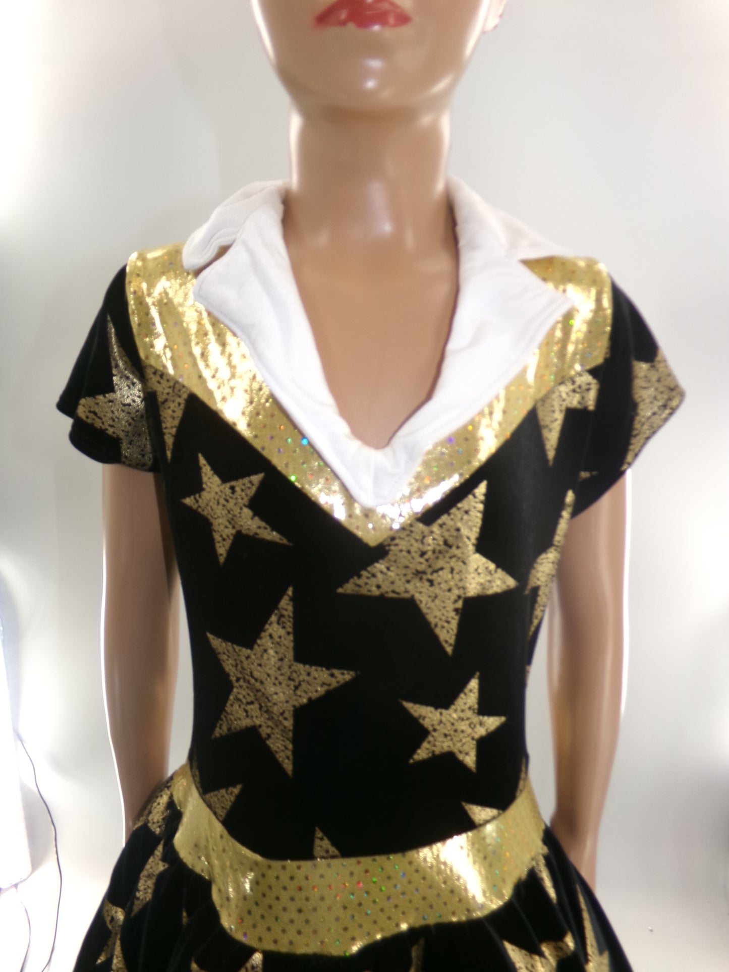 Pre-Owned Costume Large Child Gold A Wish Come True Tap Jazz Clogging Musical Theater Stars Dress Western