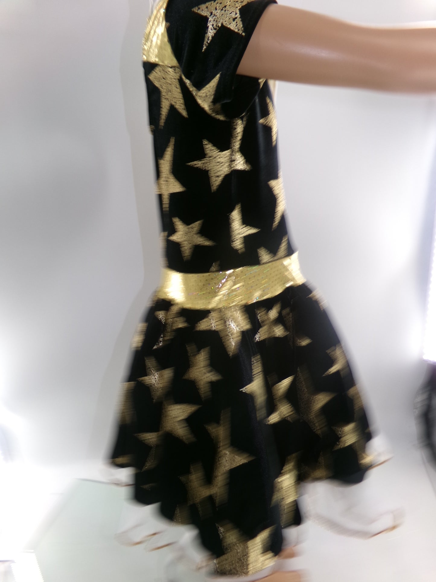 Pre-Owned Costume Large Child Gold A Wish Come True Tap Jazz Clogging Musical Theater Stars Dress Western