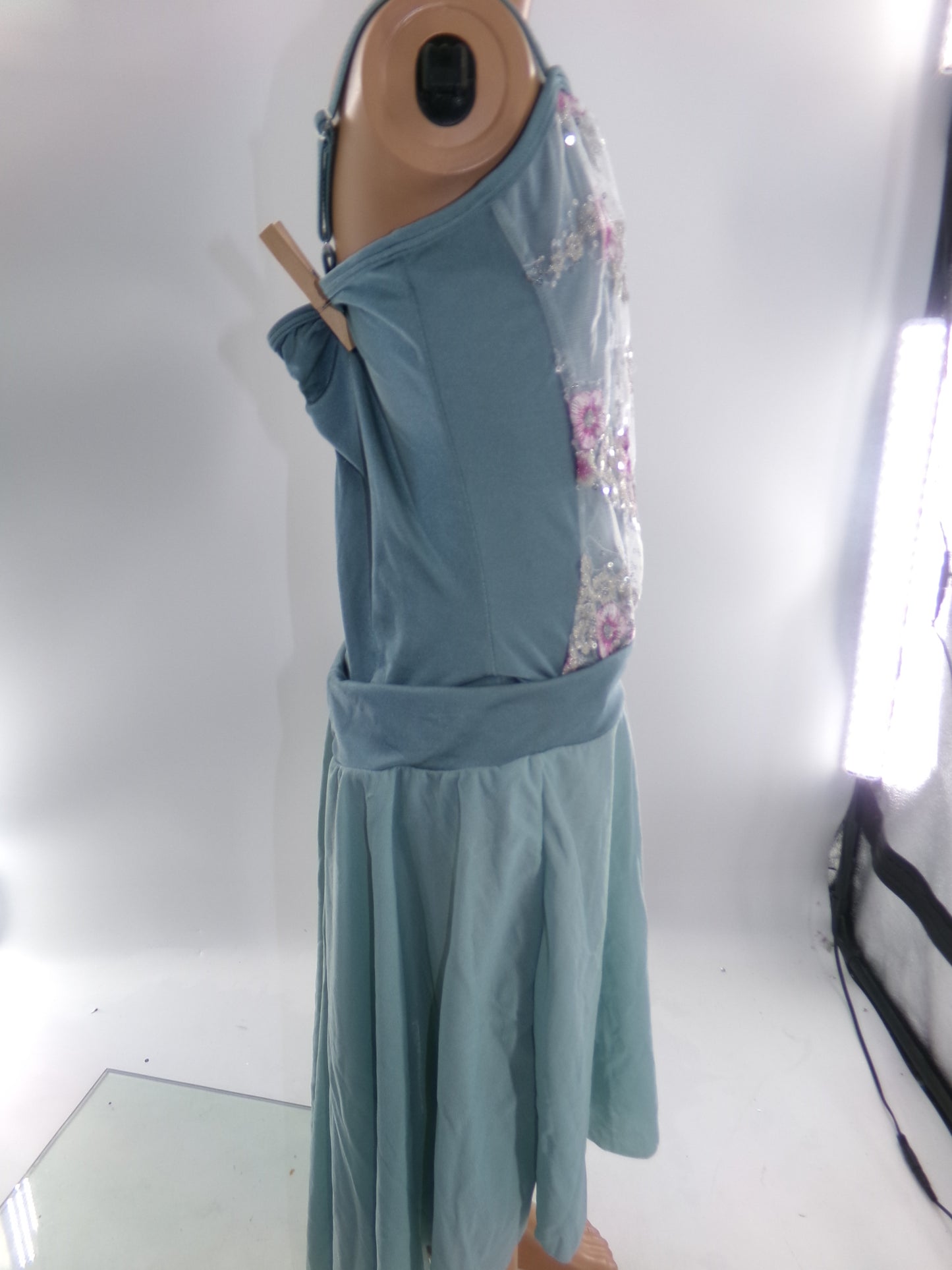 Pre-Owned Costume Medium Adult Green Curtain Call E1584 Lyrical Ballet Contemporary Floral Tutu