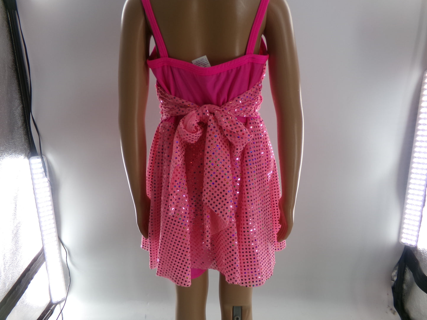 Pre-Owned Costume Medium Child Pink A Wish Come True V1454 Tap Jazz Clogging Sequin Dress