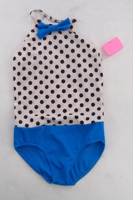 Pre-Owned Leotard Weissman 9896 Medium Child Turquoise Polka Dot Costume
