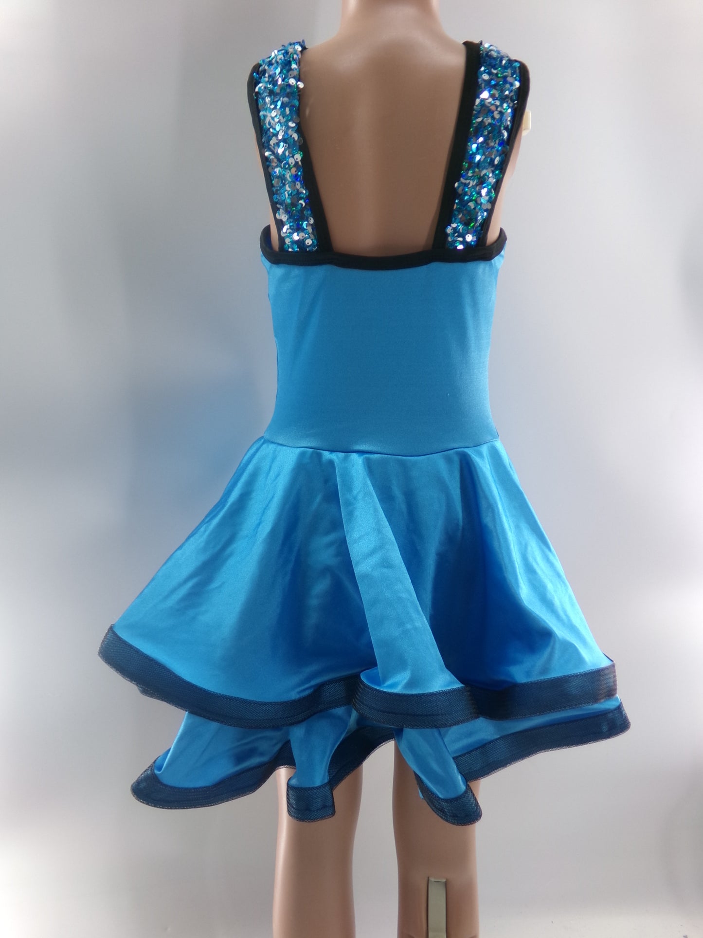 Pre-Owned Costume Large Child Blue Revolution RC22863 Tap Jazz Clogging Musical Theater Dress Sequin