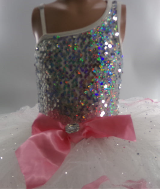 Pre-Owned Costume Small Child Pink Costume Gallery 17106 Ballet Tap Pageant Sequin Glitter