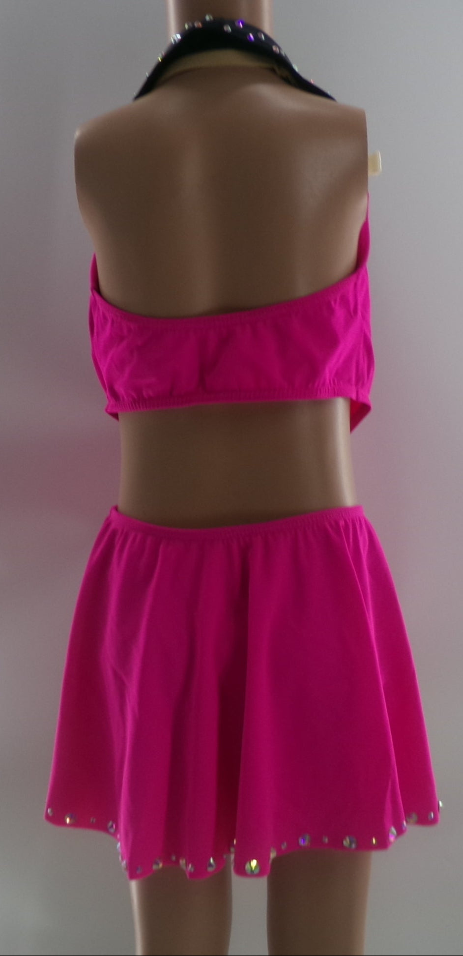 Pre-Owned Costume Large Child Pink Weissman D11569 Jazz Tap Musical Theater Dress Rhinestone